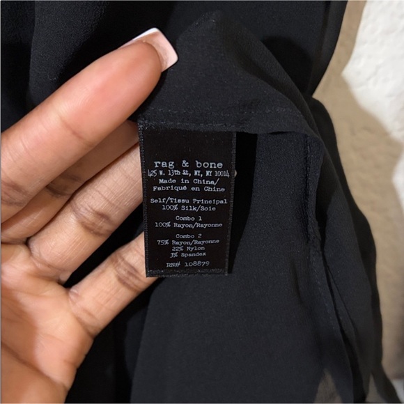 rag & bone Black Sheer Long-Sleeve Layered Tunic - Picture 6 of 7